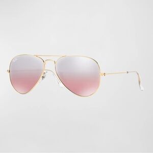 NWT Ray Ban Aviators Pink with Gold Frames